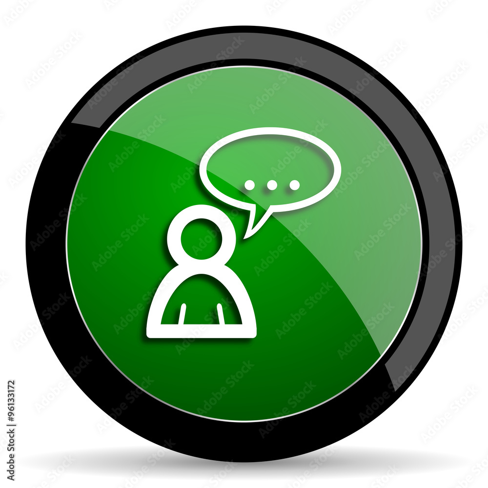 forum green web glossy icon with shadow on white background forum green web glossy icon with shadow on white background