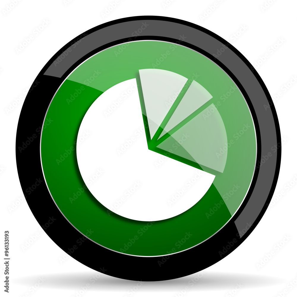 diagram green web glossy icon with shadow on white background diagram green web glossy icon with shadow on white background