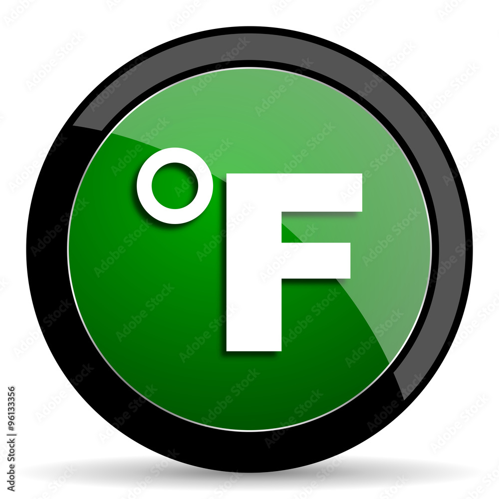 fahrenheit green web glossy icon with shadow on white background fahrenheit green web glossy icon with shadow on white background
