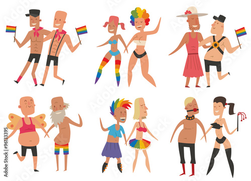 Homosexual gay and lesbian people vector set © Vectorvstocker