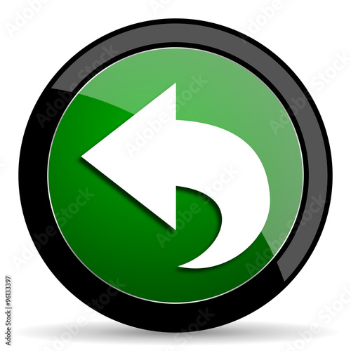 Free Download back green web glossy icon with shadow on white background - GFXLoad