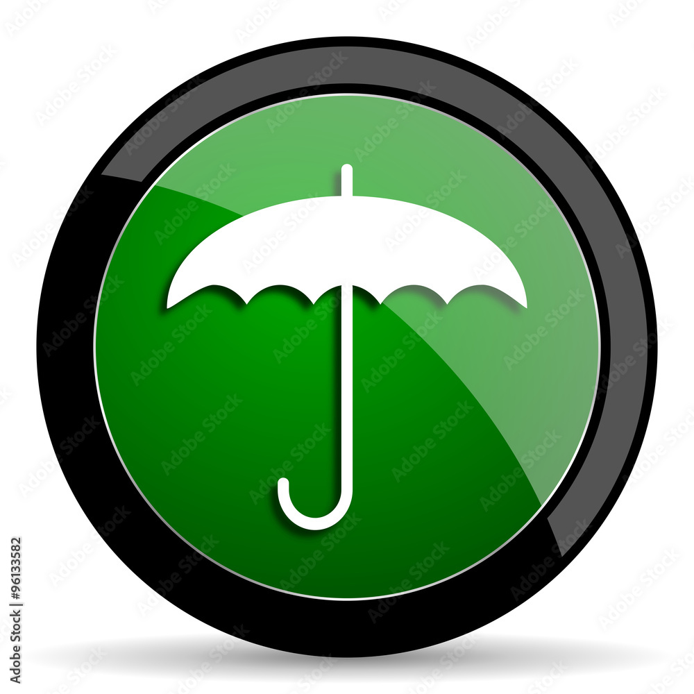 umbrella green web glossy icon with shadow on white background umbrella green web glossy icon with shadow on white background