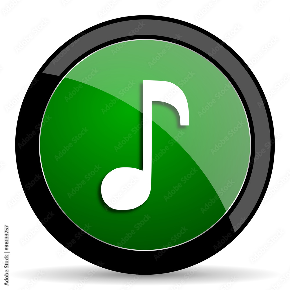 music green web glossy icon with shadow on white background music green web glossy icon with shadow on white background