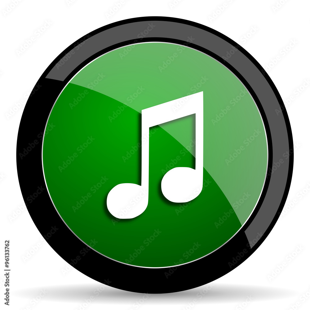 music green web glossy icon with shadow on white background music green web glossy icon with shadow on white background