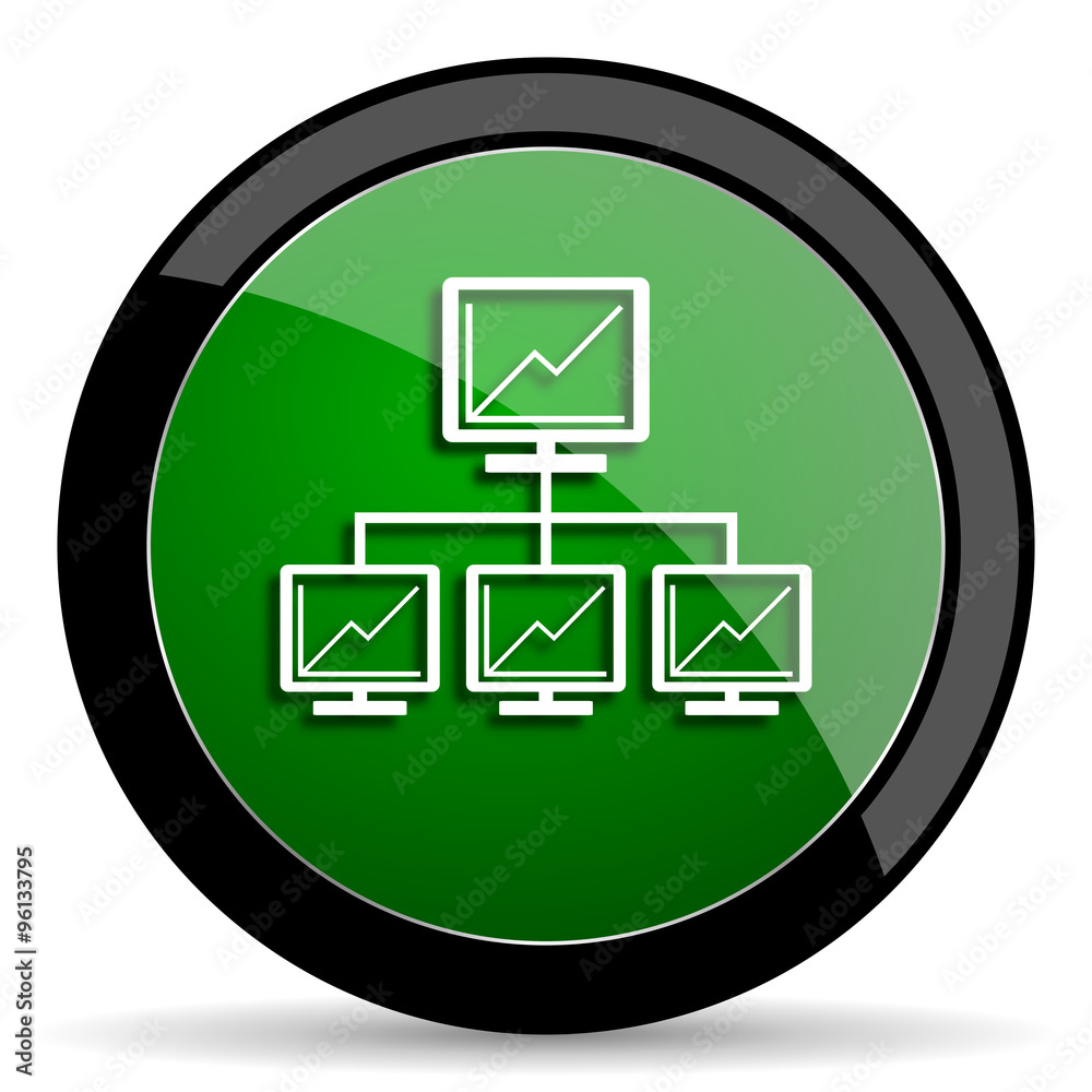 network green web glossy icon with shadow on white background network green web glossy icon with shadow on white background