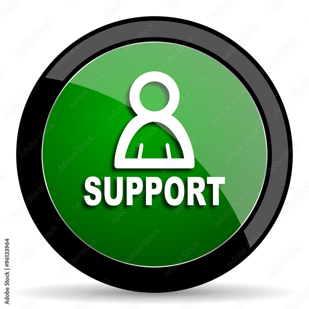 support green web glossy icon with shadow on white background support green web glossy icon with shadow on white background
