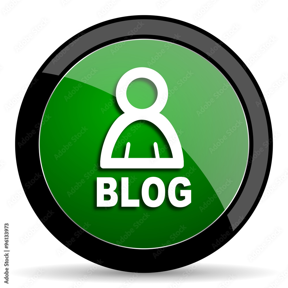 blog green web glossy icon with shadow on white background blog green web glossy icon with shadow on white background