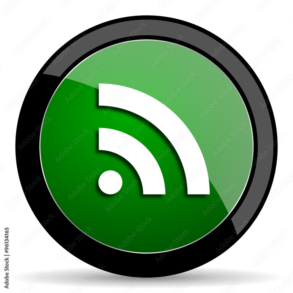 rss green web glossy icon with shadow on white background rss green web glossy icon with shadow on white background