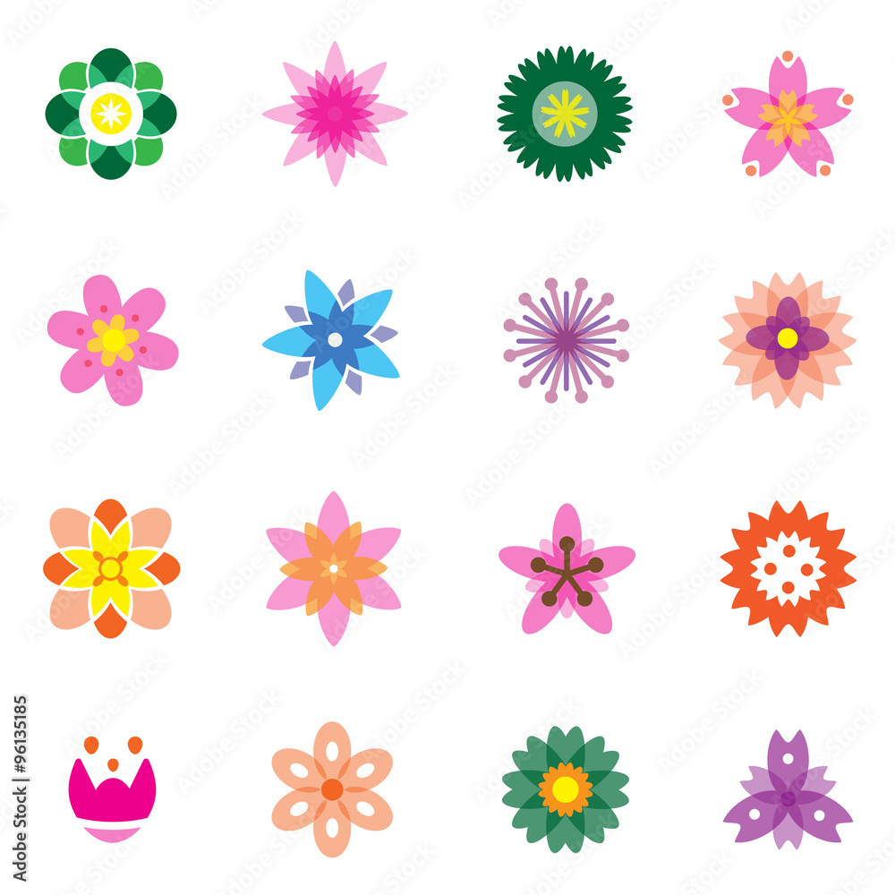 Flower sets vector icon illustrator. Flower sets vector icon illustrator.