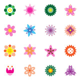Flower sets vector icon illustrator.