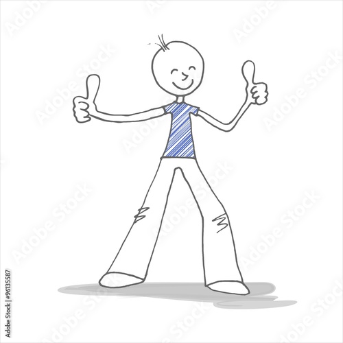 Stick figure, sketch, super, accurate, managed to cheer, cheer, joy, finally, excited - Strichmännchen, Skizze, super, richtig, geschafft, mitfiebern, Beifall, Freude, endlich, begeistert