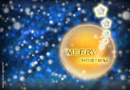 Merry Christmas background with wishing crystal