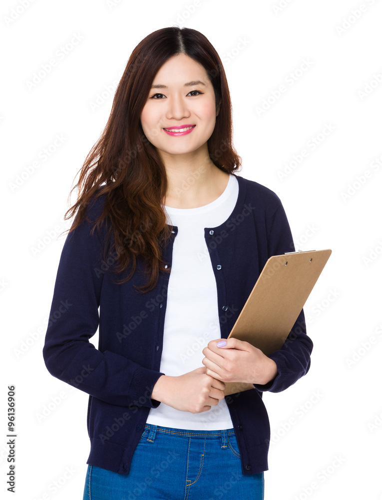 Woman hold with clipboard Woman hold with clipboard