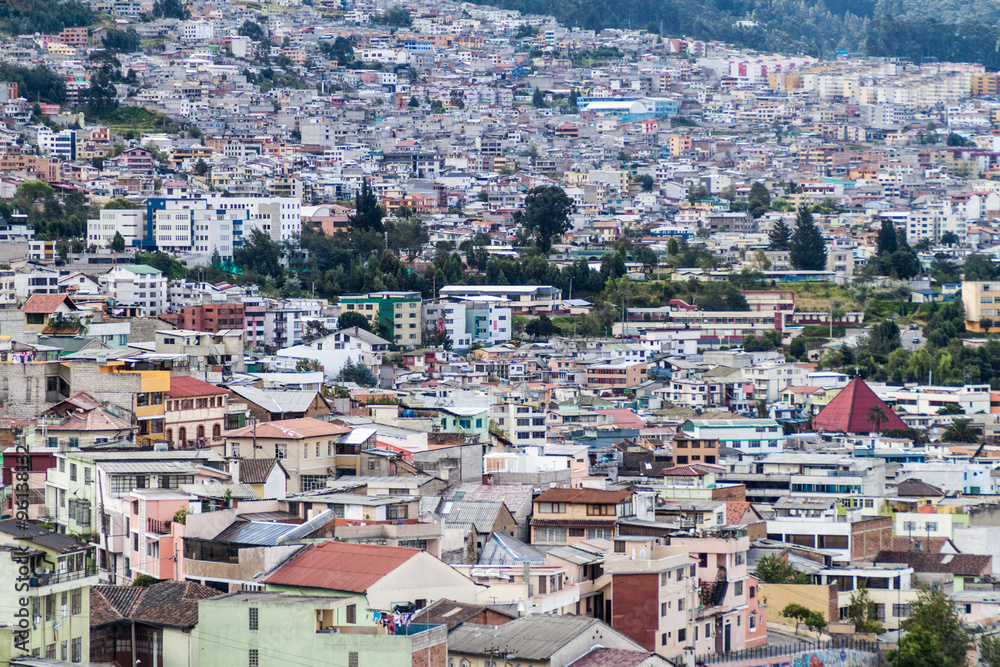 Aerial viw of Quito, Ecuador