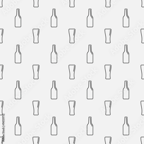 Beer bottles and glasses pattern