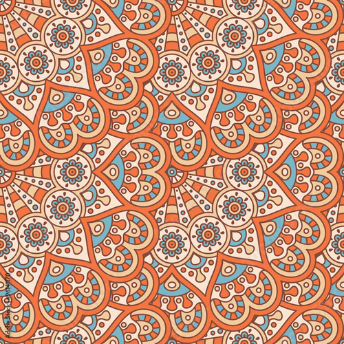 Ethnic floral seamless pattern