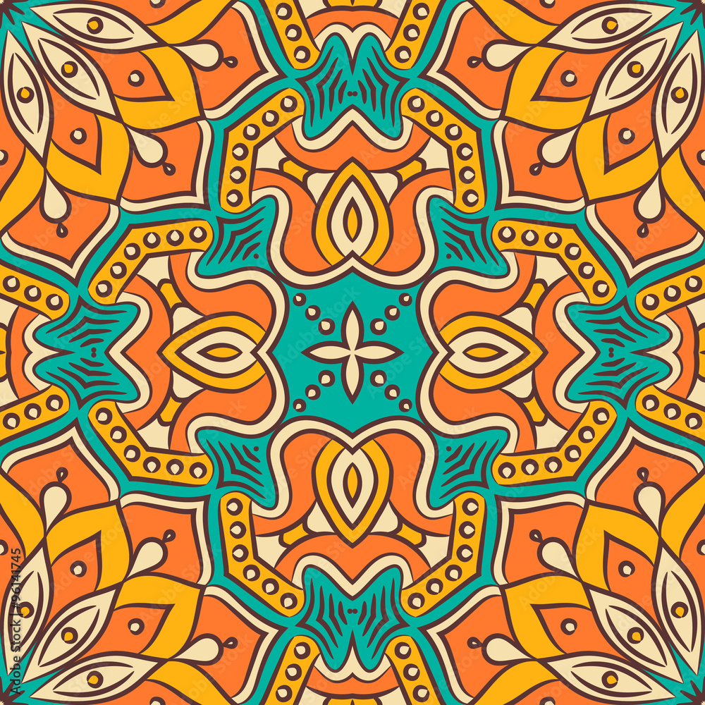 Ethnic floral seamless pattern