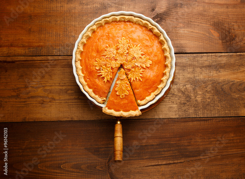 Traditional american homemade pumpkin pie