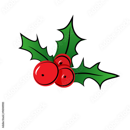 Vector sketch of Christmas holly berry.