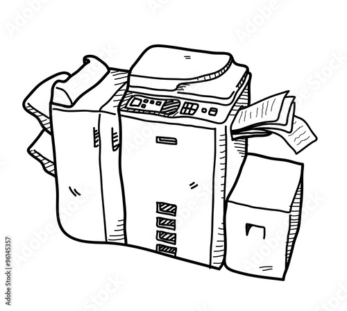 Copy Machine Doodle, a hand drawn vector doodle illustration of a copy machine.