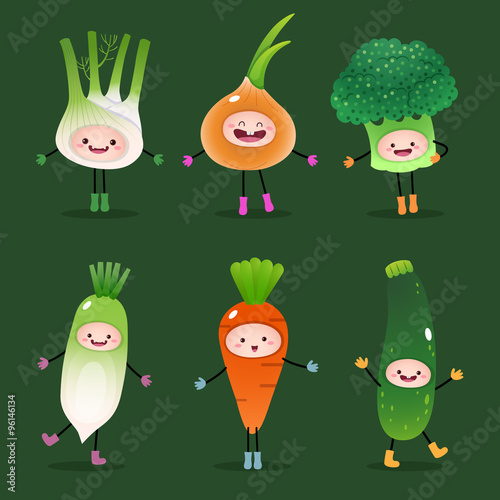 Collection of cartoon vegetables