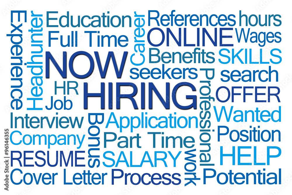 Obraz premium Now Hiring Word Cloud