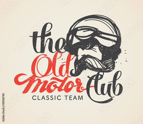 The Old motor club logo and symbol. Designed using the hand-draw