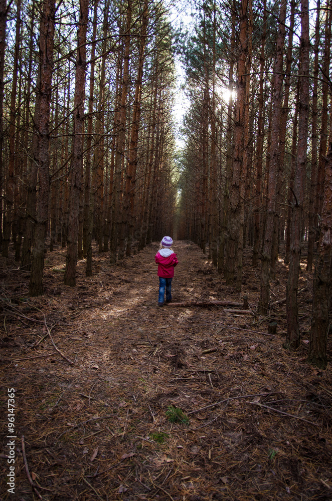 kid in path in forrest