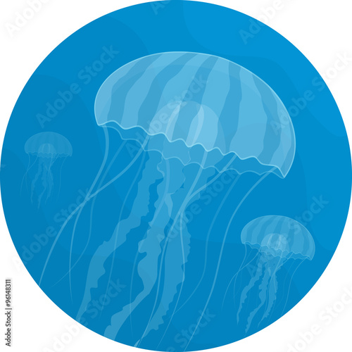 Art Flat Jellyfish
