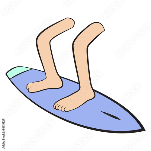 Feet on board surfing