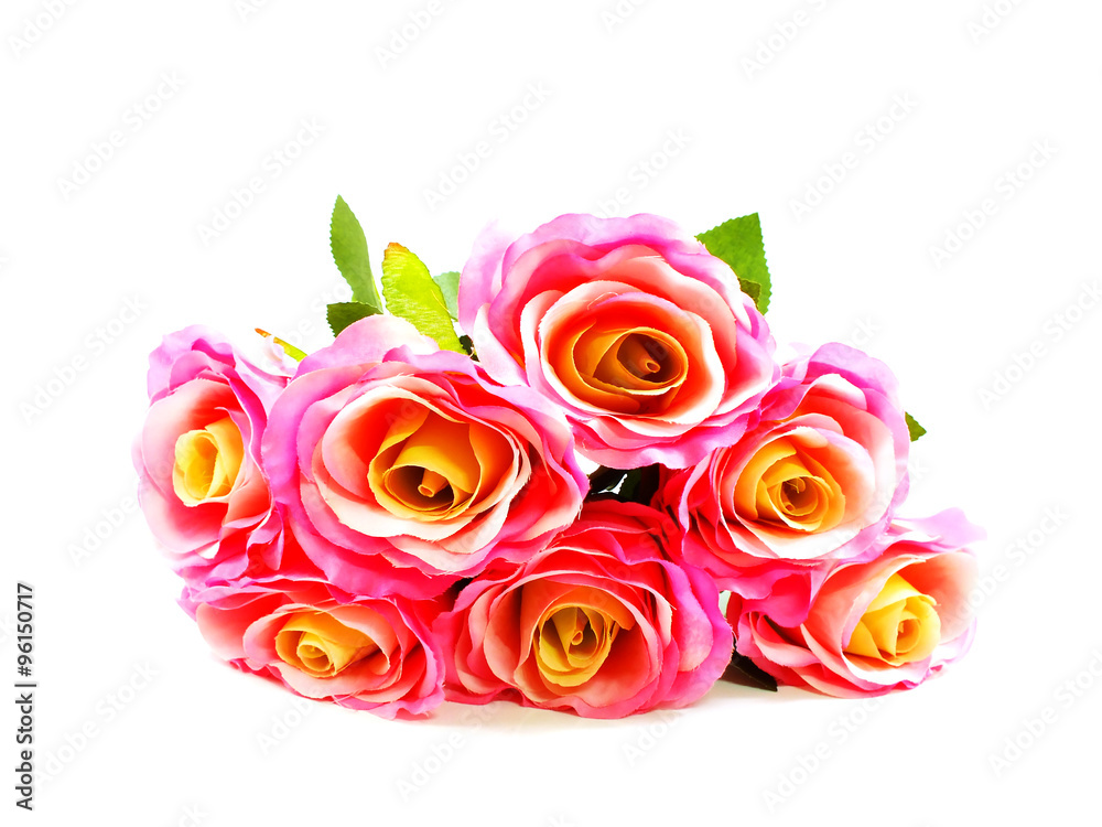 bright beautiful colorful plastic flower bouquet isolated on whit background bright beautiful colorful plastic flower bouquet isolated on whit background