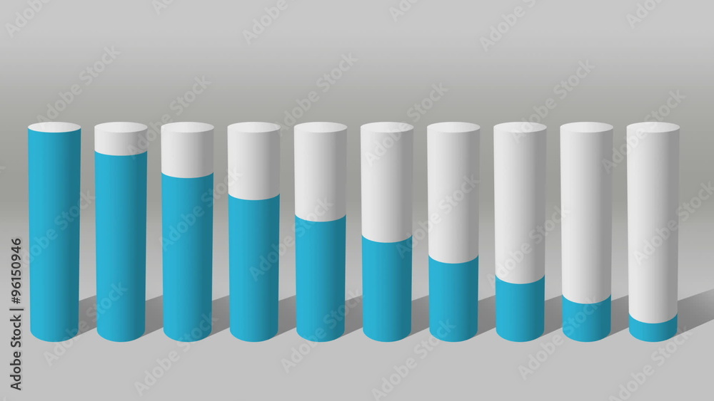 Decrease economic graph. 3D Cylinder circle Bar Chart 1.(included alpha) Decrease economic graph. 3D Cylinder circle Bar Chart 1.(included alpha)