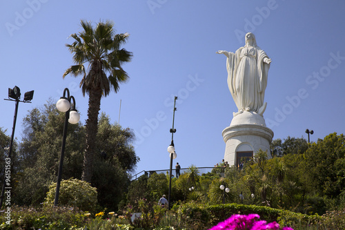 Statue of Virgin Maria in Santiago de Chile in South America