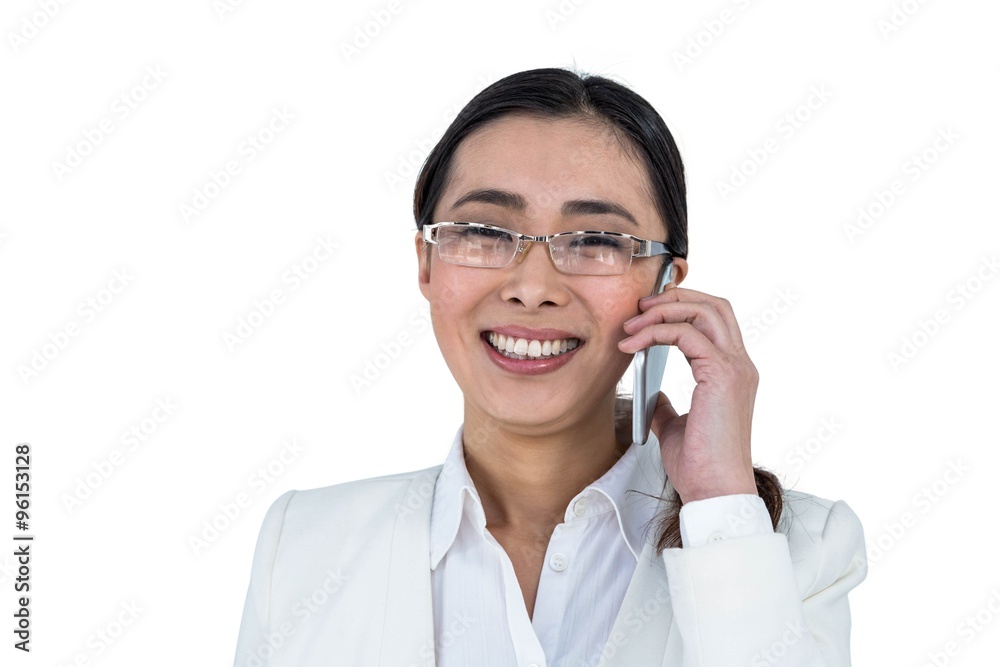 Smiling businesswoman using her smart phone Smiling businesswoman using her smart phone