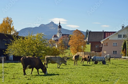 Ansicht von Wertach vor Grünten, Allgäu
