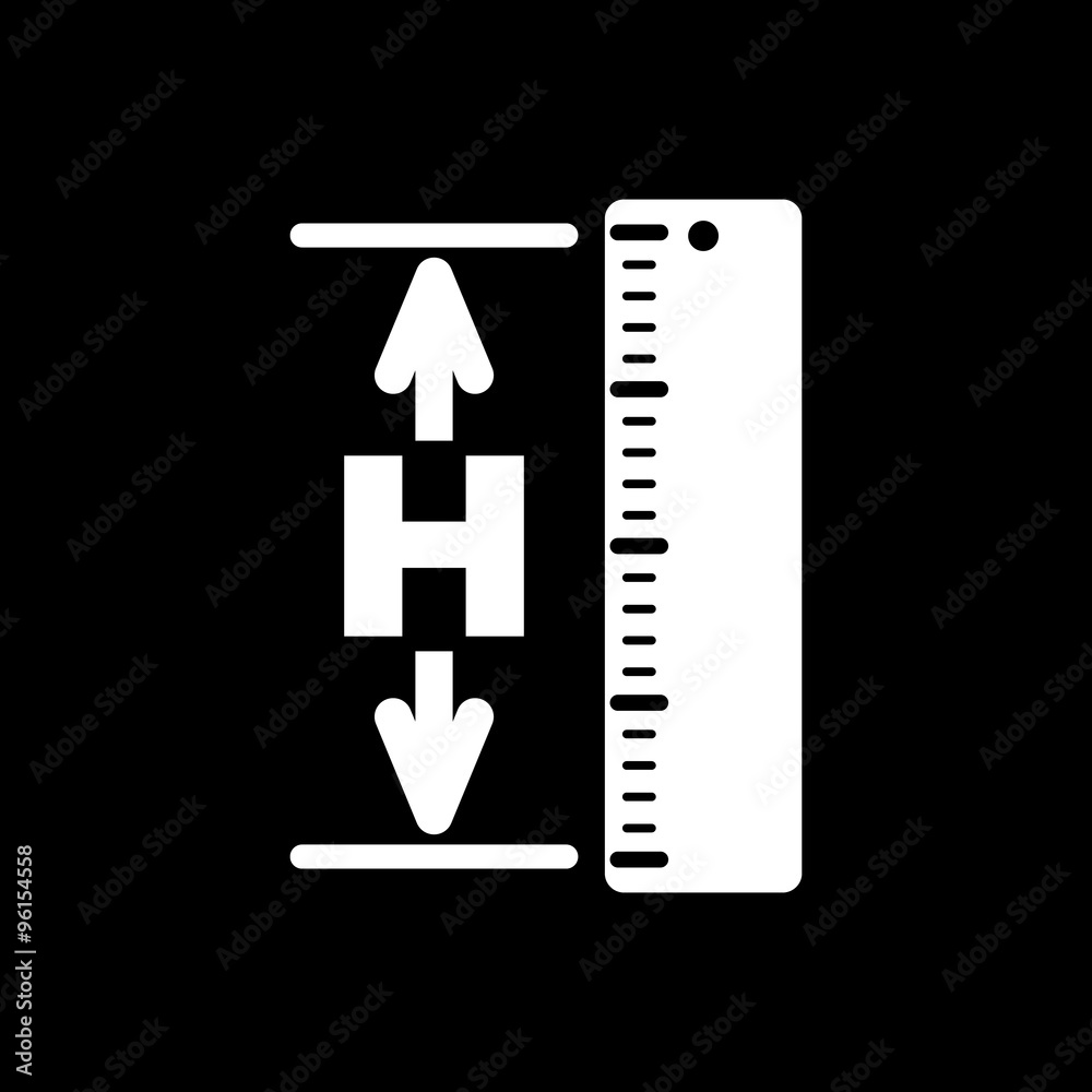 The height icon. Altitude, elevation, level, hgt symbol. Flat The height icon. Altitude, elevation, level, hgt symbol. Flat
