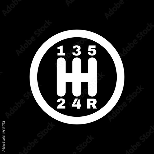 The manual gearshift icon. Car and transmission symbol. Flat