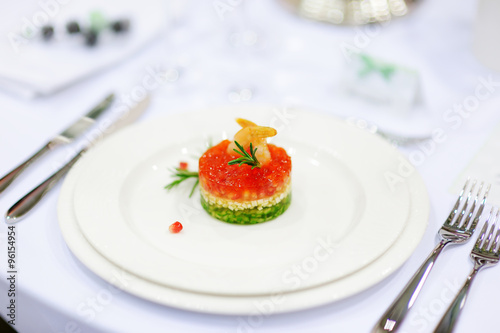 Fish dish on a white plate