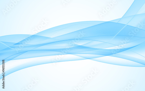 Waves and Lines. Blue background. Vector Illustration