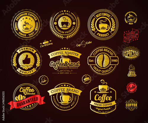 Set of vintage retro coffee labels and badges, Vintage coffee house badges vector, Vintage coffee badges and labels Vector, Vintage and Retro Labels and Badges