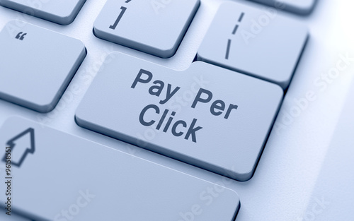 Pay per click word button on computer keyboard
