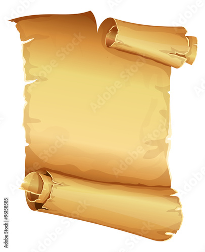 Big golden ribbon scroll of parchment 