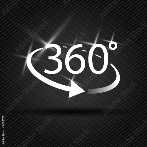 three hundred and sixty degree abstract icon