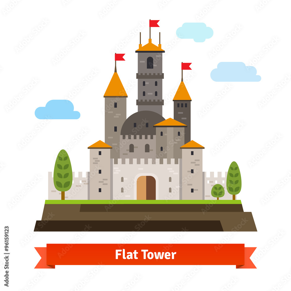 Medieval fortress with towers