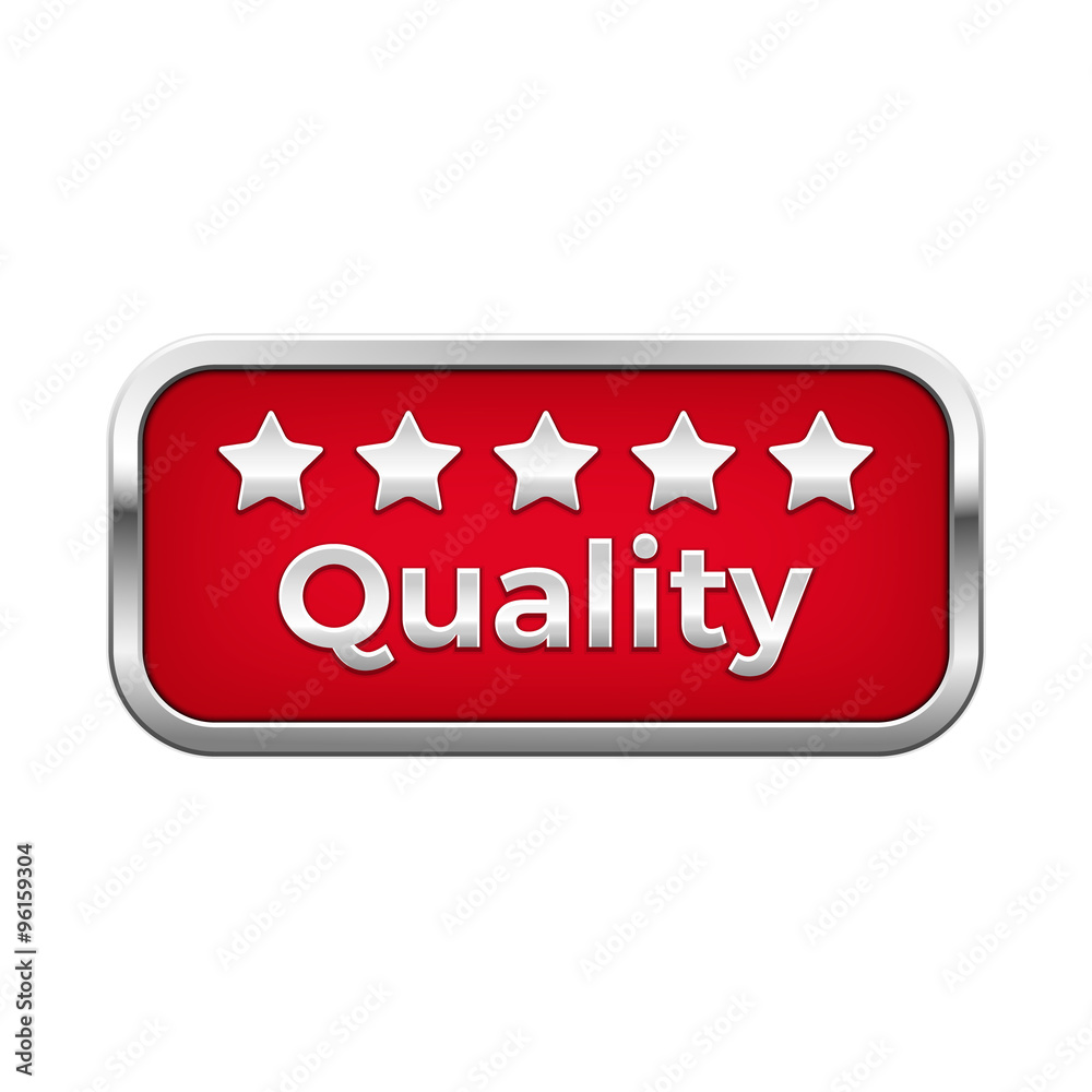 Red five star quality plate in silver frame Red five star quality plate in silver frame