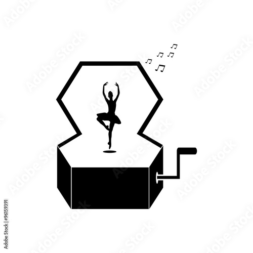 Music Box with a Dancing Ballerina vector icon.