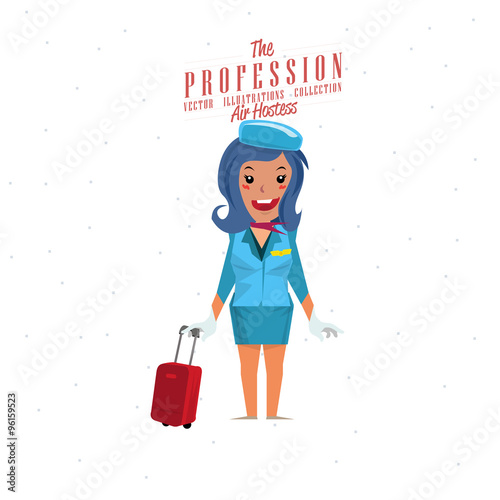 Air hostess - vector