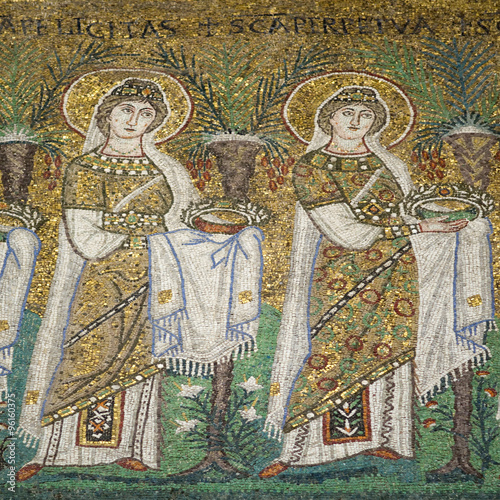 Mosaic the New Basilica of Saint Apollinaris. Ravenna, Italy