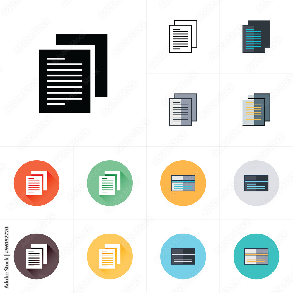 document icon paper sheet vector. flat design