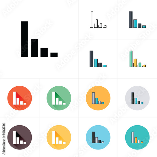 Vector growing graph icon